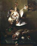 Francois Desportes A Cat Attacking Dead Game oil painting artist